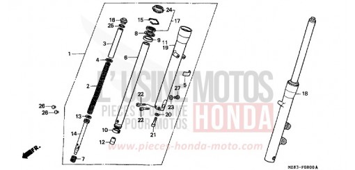 FOURCHETTE AVANT VT600CR de 1994